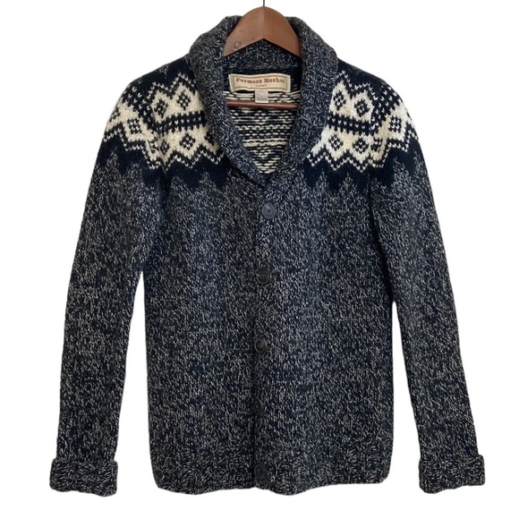 Farmers Market Sweaters - Farmers Market Iceland Knitted Fair Isle Wool Sweater / Icelandic Cardigan